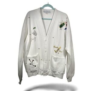 Vintage Golf Club Golfing Cotton Cardigan Sweatshirt La Costa Spa Embroidery M